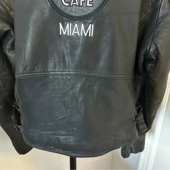 Vintage 90’s Hard Rock Cafe Leather Motorcycle Biker Jacket MIAMI. Sz: S. - Picture 11 of 16